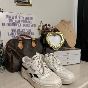 Reebok double c  White and Black Athletic Shoes